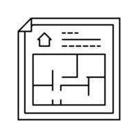 illustration vectorielle de l'icône de la ligne de planification d'étage vecteur