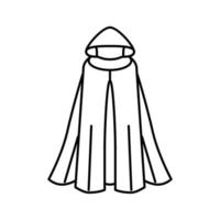 cape vêtements d'extérieur femme ligne icône illustration vectorielle vecteur