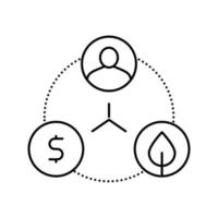 illustration vectorielle d'icône de ligne d'économie équilibrée durable vecteur