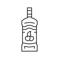 illustration vectorielle de l'icône de la ligne d'alcool de cerise vecteur