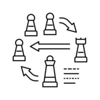 illustration vectorielle d'icône de ligne d'affaires tactique vecteur