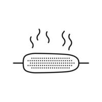 illustration vectorielle de l'icône de la ligne de maïs rôti vecteur