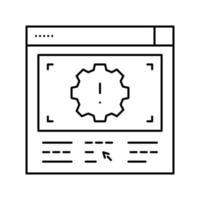 illustration vectorielle de l'icône de la ligne des paramètres internet de l'erreur vecteur