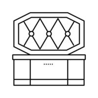 illustration vectorielle de l'icône de la ligne funéraire pour animaux de compagnie de cercueil vecteur