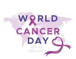 journée mondiale contre le cancer, affiche de la journée mondiale contre le cancer ou conception d'arrière-plan vecteur