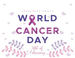 journée mondiale contre le cancer, campagne affiche de la journée mondiale contre le cancer ou conception d'arrière-plan vecteur