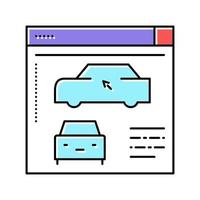 illustration vectorielle d'icône de couleur de programme de modélisation de voiture vecteur