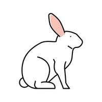 lapin animal couleur icône illustration vectorielle vecteur