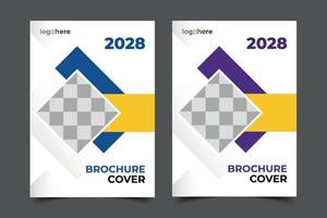 modèle de couverture de rapport annuel, brochure d'entreprise, livret, dépliant, 2023, magazine, design simple et moderne avec jeu de 2 couleurs. vecteur