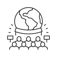 illustration vectorielle de l'icône de la ligne de protestation écologique vecteur