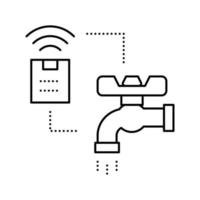 contrôle du robinet de l'illustration vectorielle de l'icône de la ligne de maison intelligente vecteur