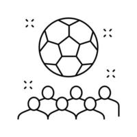 illustration vectorielle de l'icône de la ligne de fête des enfants de football vecteur