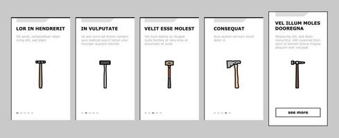 construction d'outils de marteau icônes d'intégration définies vecteur