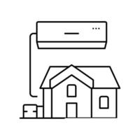 illustration vectorielle de l'icône de la ligne du système de conditionnement résidentiel vecteur