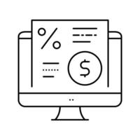 illustration vectorielle d'icône de ligne d'accord d'investissement électronique vecteur