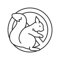 illustration vectorielle de l'icône de la ligne de contrôle de l'écureuil vecteur