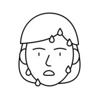 sueurs illustration vectorielle de l'icône de la ligne des symptômes du vih vecteur