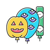 halloween party ballons décoration couleur icône illustration vectorielle vecteur