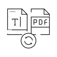 écrire du texte dans l'illustration vectorielle de l'icône de ligne de fichier pdf vecteur