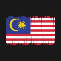 coups de pinceau du drapeau de la malaisie vecteur