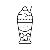 illustration vectorielle de l'icône de la ligne de crème glacée aux fraises vecteur