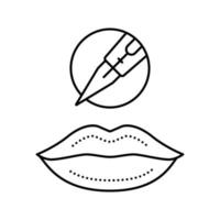 illustration vectorielle d'icône de ligne de tatouage de lèvre vecteur