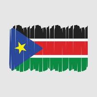 coups de pinceau du drapeau sud-soudanais vecteur