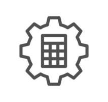 contour d'icône lié au calcul et à la comptabilité et vecteur linéaire.