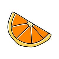 tranche délicieuse couleur orange icône illustration vectorielle vecteur