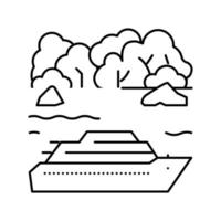 illustration vectorielle d'icône de ligne de vacances de croisière tropicale vecteur