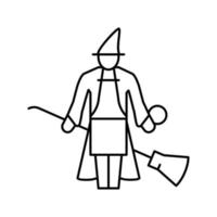 illustration vectorielle de l'icône de la ligne magique de la sorcière vecteur