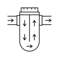 processus d'illustration vectorielle de l'icône de la ligne de filtration de l'eau vecteur