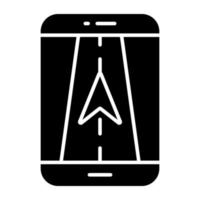 icône de conception haut de gamme de la navigation mobile vecteur