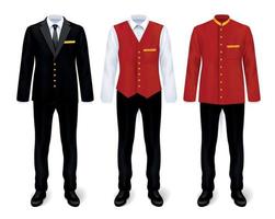 ensemble d'uniformes du personnel de l'hôtel vecteur