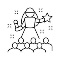 illustration vectorielle de l'icône de la ligne de fête des enfants popstar vecteur