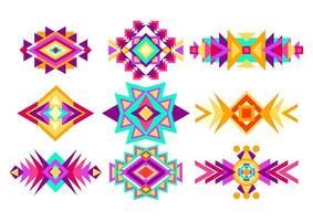 ensemble d'éléments ethniques mexicains. motifs de formes géométriques. symbole tribal. vecteur. vecteur