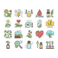 collection de traitement de phytothérapie icons set vector