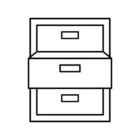 illustration vectorielle d'icône de ligne ouverte de tiroir vecteur