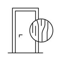 illustration vectorielle d'icône de ligne de porte en bois vecteur
