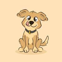 chien mignon dessin animé personnage illustration vectorielle chien simple vecteur