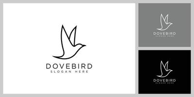 colombe animal oiseau logo vector design concept