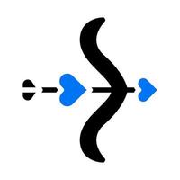 flèche icône solide bleu noir style valentine illustration vecteur élément et symbole parfait.