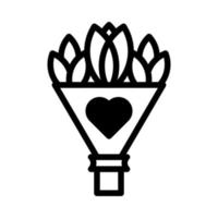bouquet icône duotone style noir valentine illustration vecteur élément et symbole parfait.