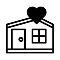 icône de la maison duotone style noir illustration de la saint-valentin élément vectoriel et symbole parfait.
