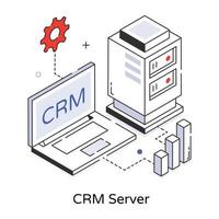 serveur crm à la mode vecteur