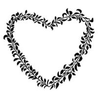 cadre de coeur élégant doodle, monogramme de bordure dans le style doodle isolé sur fond blanc. illustration vectorielle vecteur