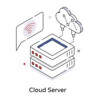 serveur cloud à la mode vecteur