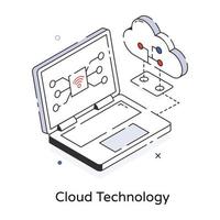 technologie cloud à la mode vecteur