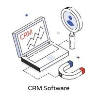 logiciel crm à la mode vecteur