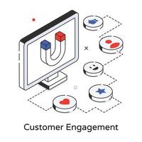 engagement client tendance vecteur